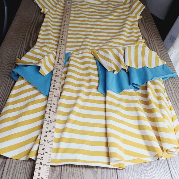 NEW Matilda Jane Sunshiny Days T-Shirt Dress Girls 14 Yellow Striped Knit Tiered - Picture 12 of 13